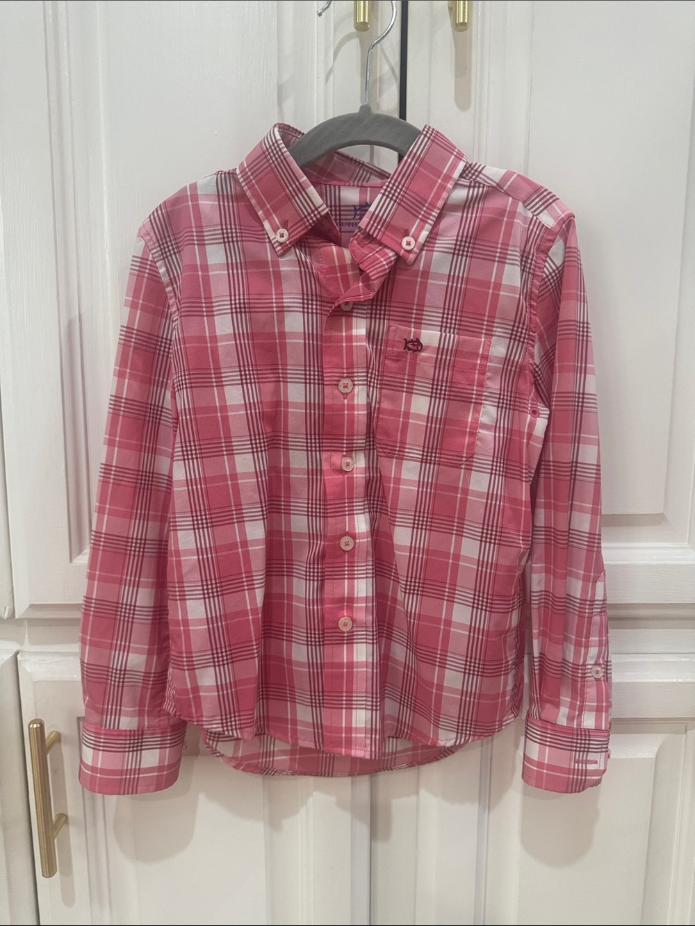 Kids Pink Plaid Button-Up Shirt Southern Tide
